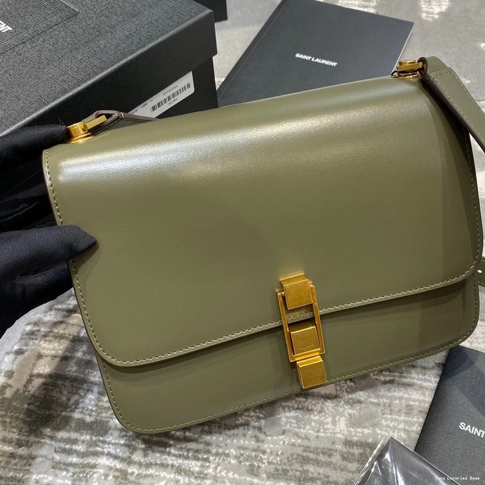 Tony Luxuries SMOOTH SATCHEL IN YSL LOULOU CARRE LEATHER 0712